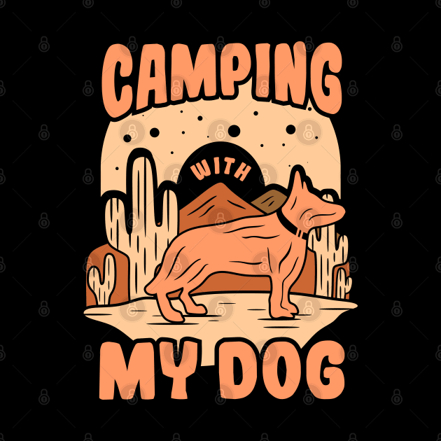 Camping with My Dog Tee by Hashed Art