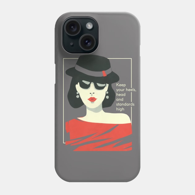 Coco "Keep Your Heels, Head & Standards High" Phone Case by GalleryArtField