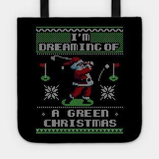 Funny Golf Lover Ugly Sweater - Santa Playing Golf Tote