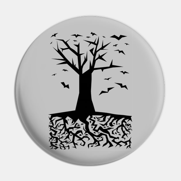 Abstract Minimalist Geometric "Deep Beneath The Earth" Illustration (Tree Roots, Eyes & Birds) Pin by Graograman