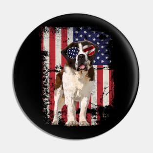 Mountain Majesty St. Bernard Dreams, Urban American Flag Pin