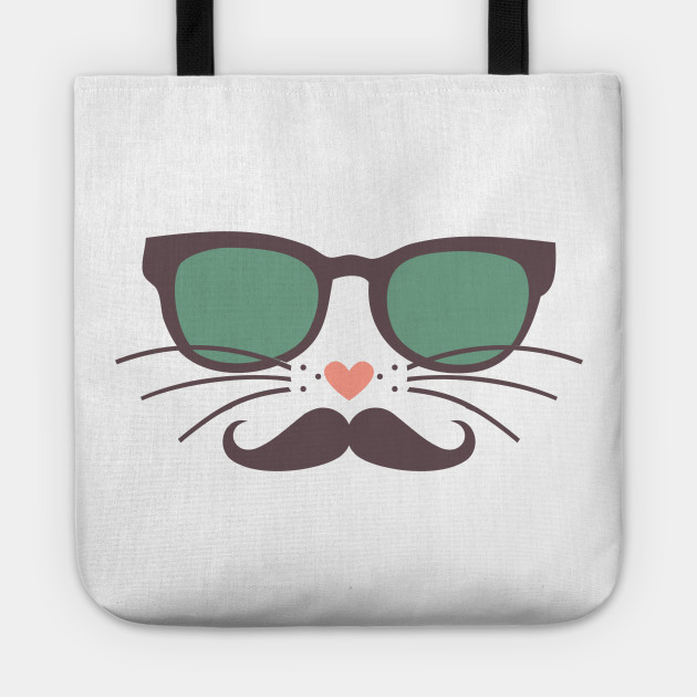 Hipster Cat Face Green Glasses Mustache Hipster Mustache Cat Tote Teepublic See more ideas about cats, mustache cat, crazy cats. teepublic
