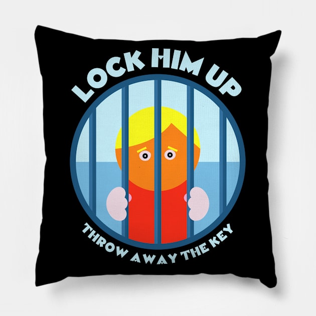 LOCK HIM UP - Throw Away The Key Pillow by TJWDraws