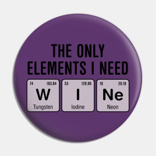 Wine Chemistry Elements Pin