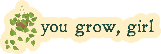 You Grow Girl Cute Plant Sticker Kids T-Shirt by sentinelsupplyco