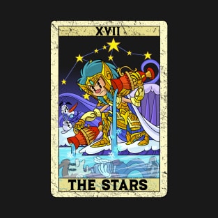 Aquarius Camus gold saints The Star Tarot Card Stars Cartoons T-Shirt