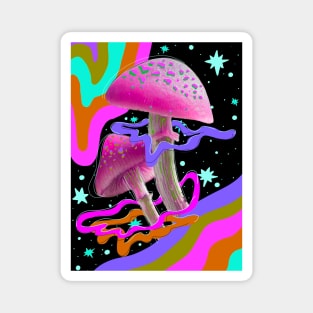 Tune in Drop Out - Retro Mushroom Design Magnet