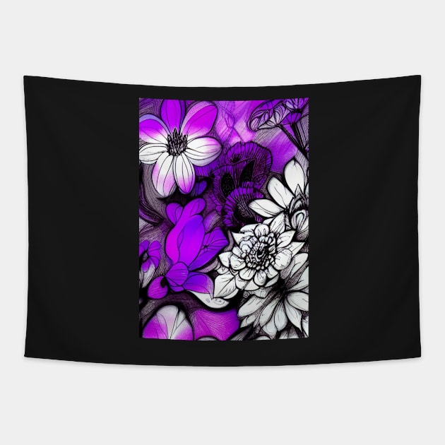 EYECATCHING STUNNING PINK AND BLACK FLORAL PRINT Tapestry by sailorsam1805