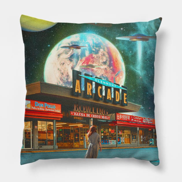 Let's meet at the arcade Pillow by morysetta