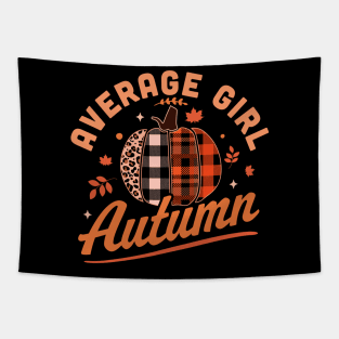 Average Girl Autumn - Fall Season - Leopard Plaid Pumpkin Tapestry