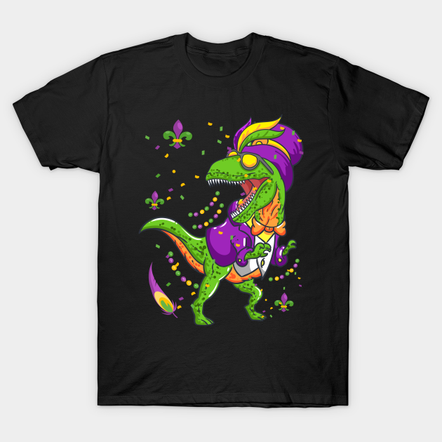 Discover Dinosaur T-Rex Tyrannosaurus Mardi Gras - Mardi Gras - T-Shirt