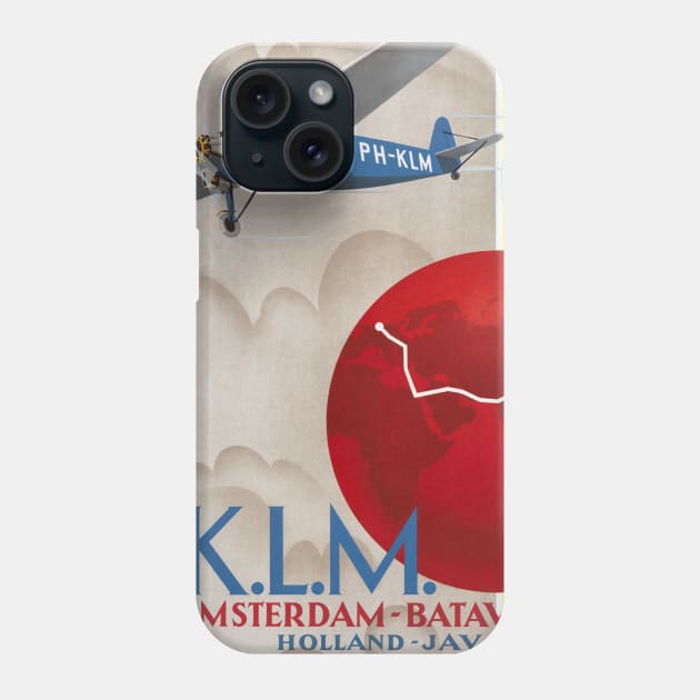 K.L.M. Amsterdam-Batavia Vintage Poster 1930 Phone Case by vintagetreasure