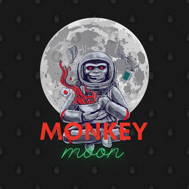 Monkey moon in space moon background by AshArtNdesign