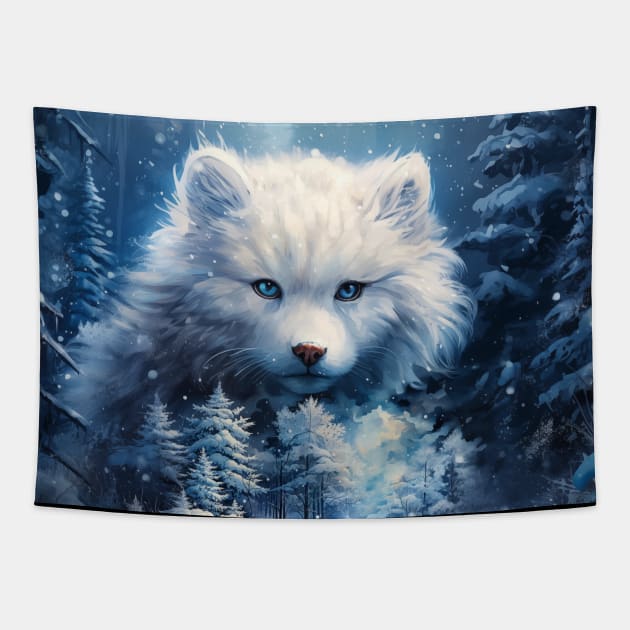 White Wolf Tapestry by tfortwo