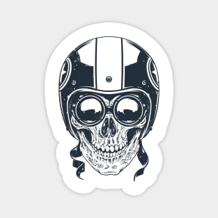 Skull in Racer Helmet Magnet