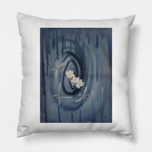 Chanted Love oil and watercolor painting by tabitha kremesec Pillow