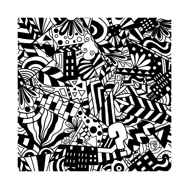 Black and white art abstract pattern by jodotodesign