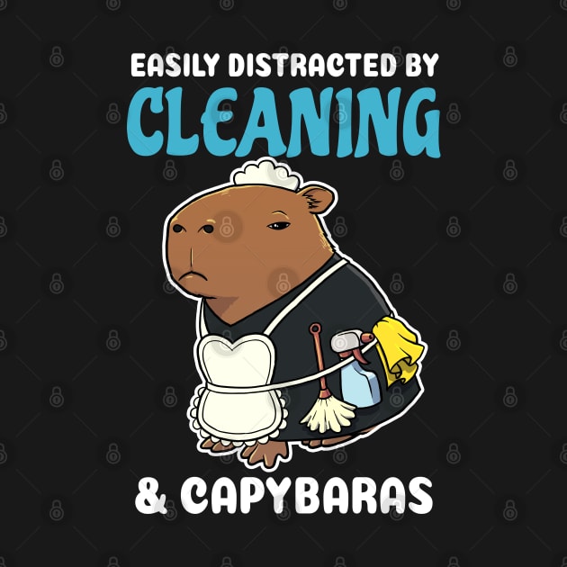 Easily Distracted by Cleaning and Capybaras Cartoon by capydays