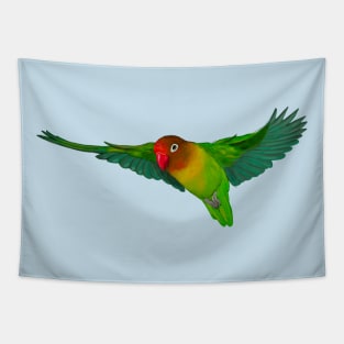 Flying lovebird digital drawing Tapestry