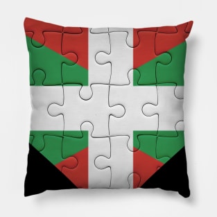 Basque Jigsaw Puzzle Heart Design - Gift for Basque With Bilbao Roots Pillow