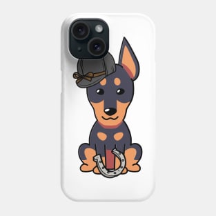 Funny Guard dog is ready to ride a horse Phone Case