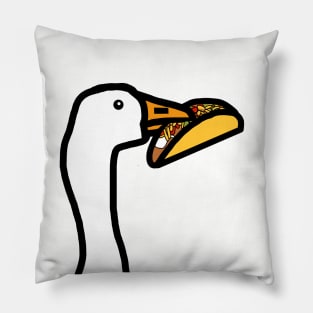 Portrait of a Gaming Goose Stealing a Taco Pillow