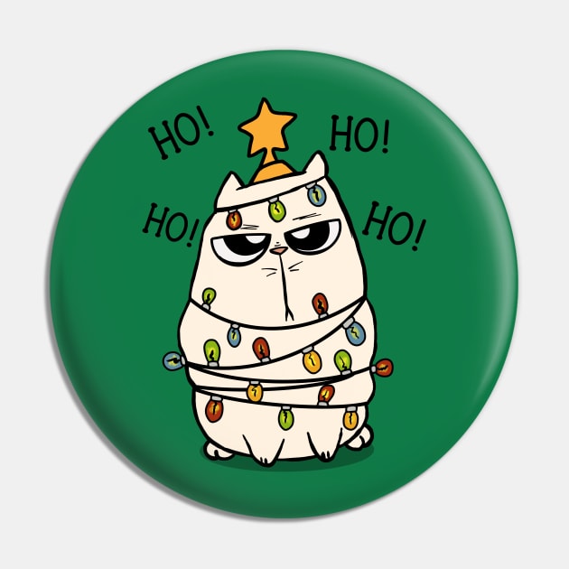 Grumpy christmas Cat Pin by TSHIRT PLACE