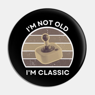 I'm not old, I'm Classic | Joystick | Retro Hardware | Vintage Sunset | Sepia | '80s '90s Video Gaming Pin