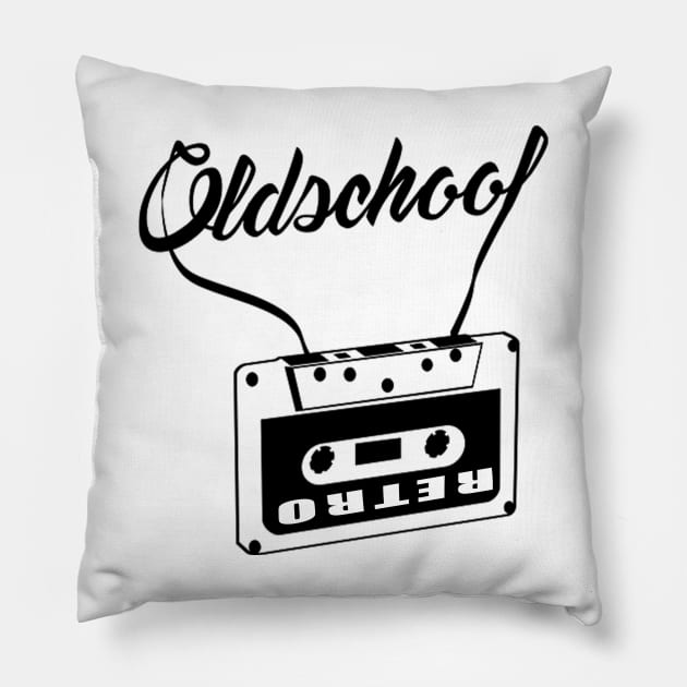 Old School Music, with Graffitti Art and a retro cassette for tape players Pillow by hclara23