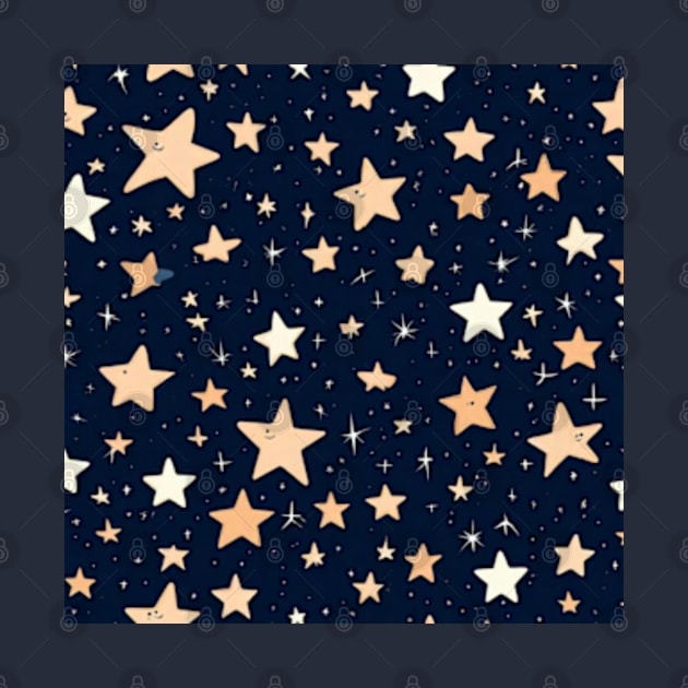 Stars pattern dark blue sky stars in the night , cute design stars pattern gift ideas by WeLoveAnimals