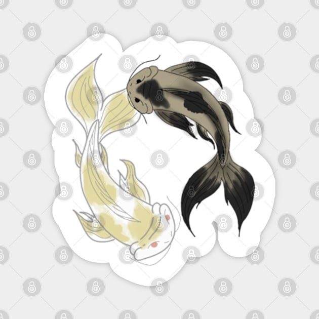 Ying and Yang Koil Fish Magnet by SnowJade