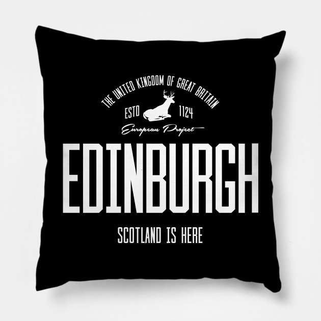 Great Britain, Scotland, Edinburgh Pillow by NEFT PROJECT
