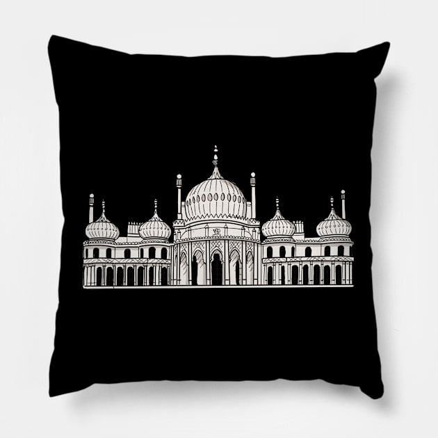 Brighton Pavilion Illustration Pillow by AdamRegester