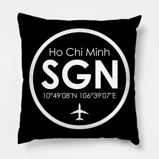 SGN, Tan Son Nhat International Airport Pillow by Fly Buy Wear