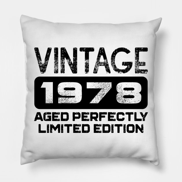 Birthday Gift Vintage 1978 Aged Perfectly Pillow by colorsplash