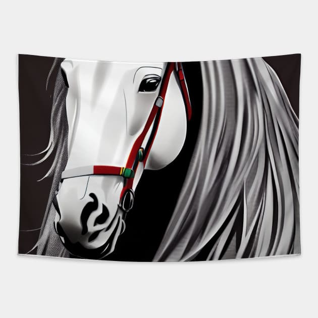 Horse head in clip art style Tapestry by Hujer