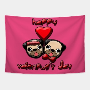 valentine's day #valenpug's day pugs couple Tapestry