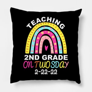 Teaching 2nd Grade On Twosday 2/22/2022 Funny School Teacher Pillow