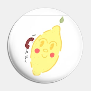 Cute aesthetic lemon on the phone artwork Pin