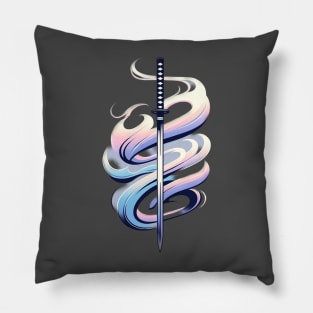 Katana amongst Flames Pillow