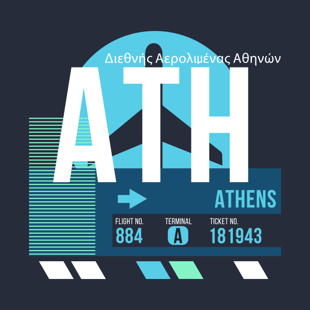 Athens (ATH) Airport // Sunset Baggage Tag by Now Boarding