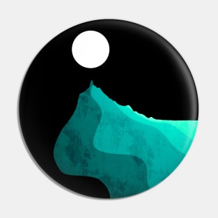 Green peak moon Pin