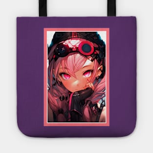 Aesthetic Anime Girl Rosa Pink Black | Quality Aesthetic Anime Design | Premium Chibi Manga Anime Art Tote