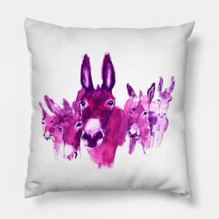 Pink Donkeys Pillow