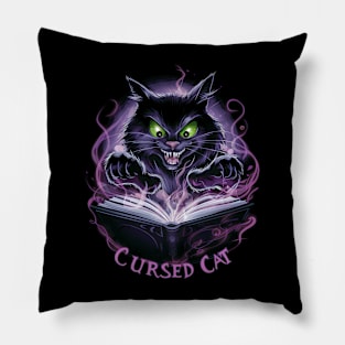 cursed cat Pillow