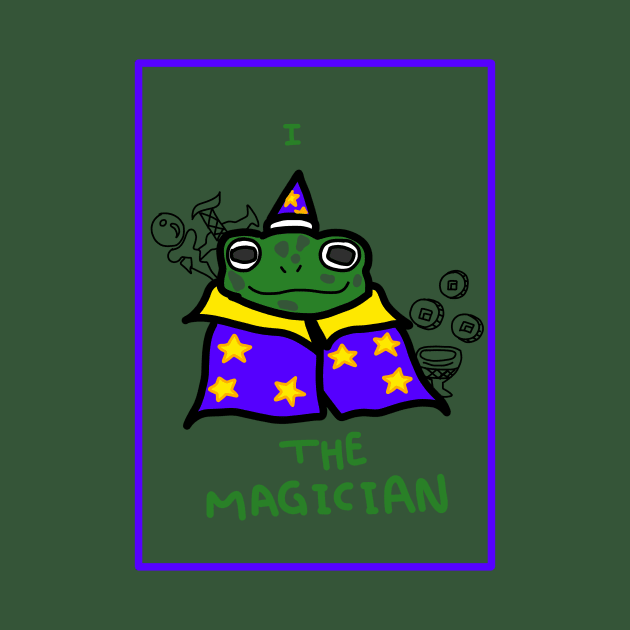 Number I The Magician toad frog thingy tarot inspired by flightless pixie