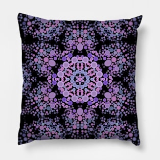 Dot Mandala Flower Pink and Purple Pillow