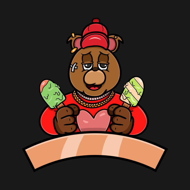 Bear Ice Creams Cartoon Mascot by tedykurniawan12