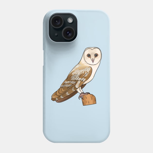 Barn owl bird cartoon illustration Phone Case by Cartoons of fun