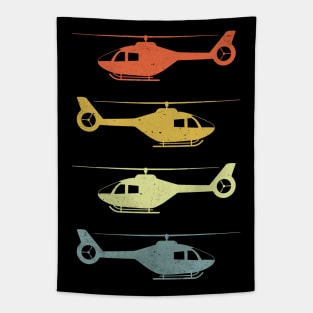 Funny Helicopter Pilot Retro Vintage Tapestry